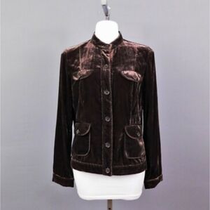 Classic Brown Velvet Women's Jacket, Size Large